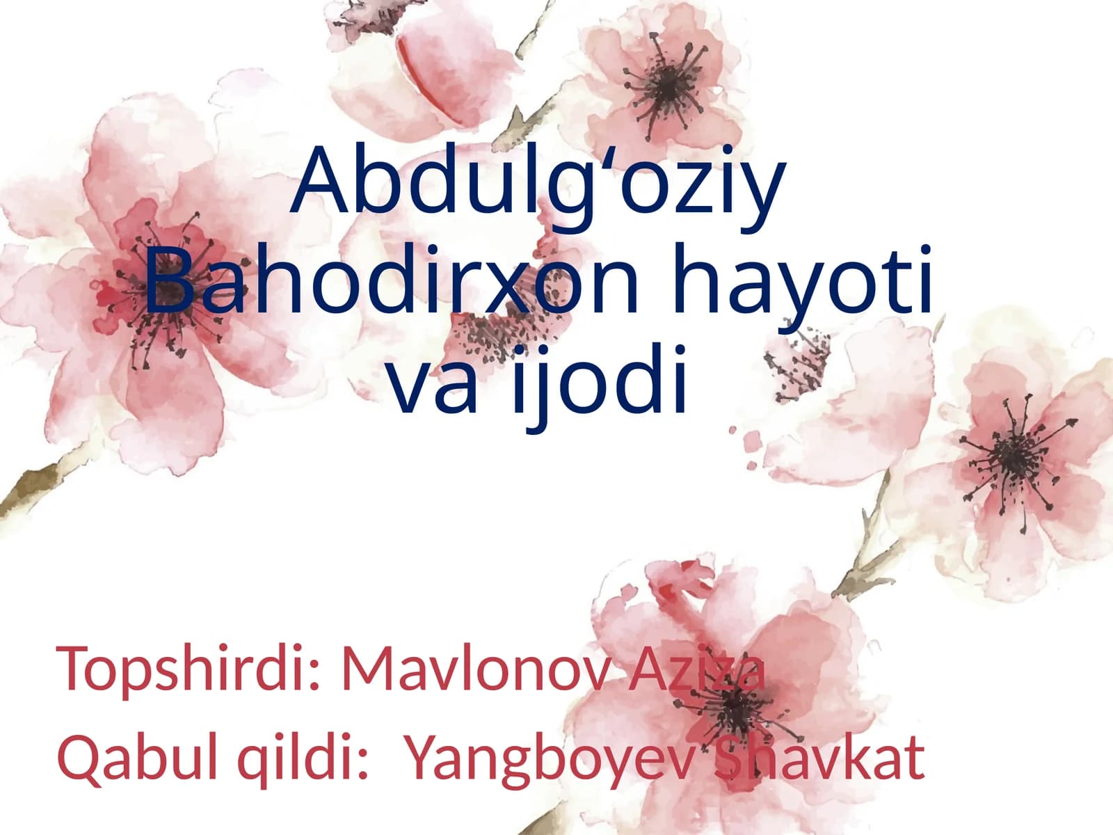 Abdulgʻoziy Bahodirxon hayoti va ijodi