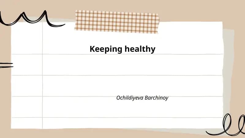 Keeping healthy