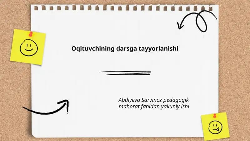 Dars rejasi tuzish
