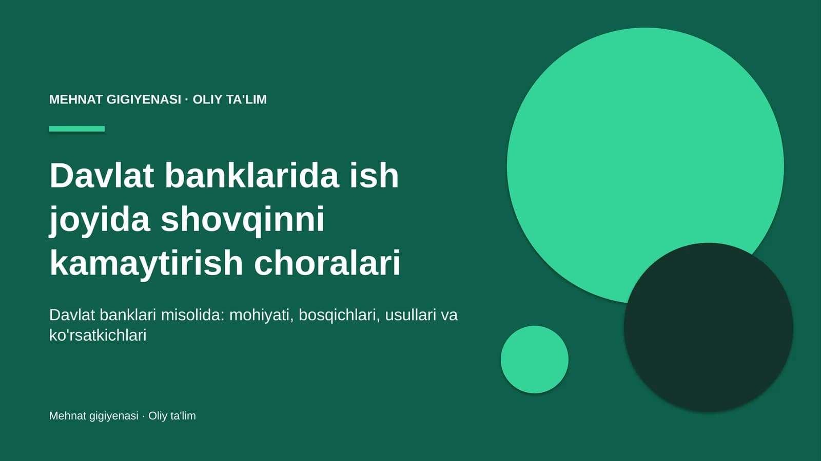 Davlat banklarida ish joyida shovqinni kamaytirish choralari