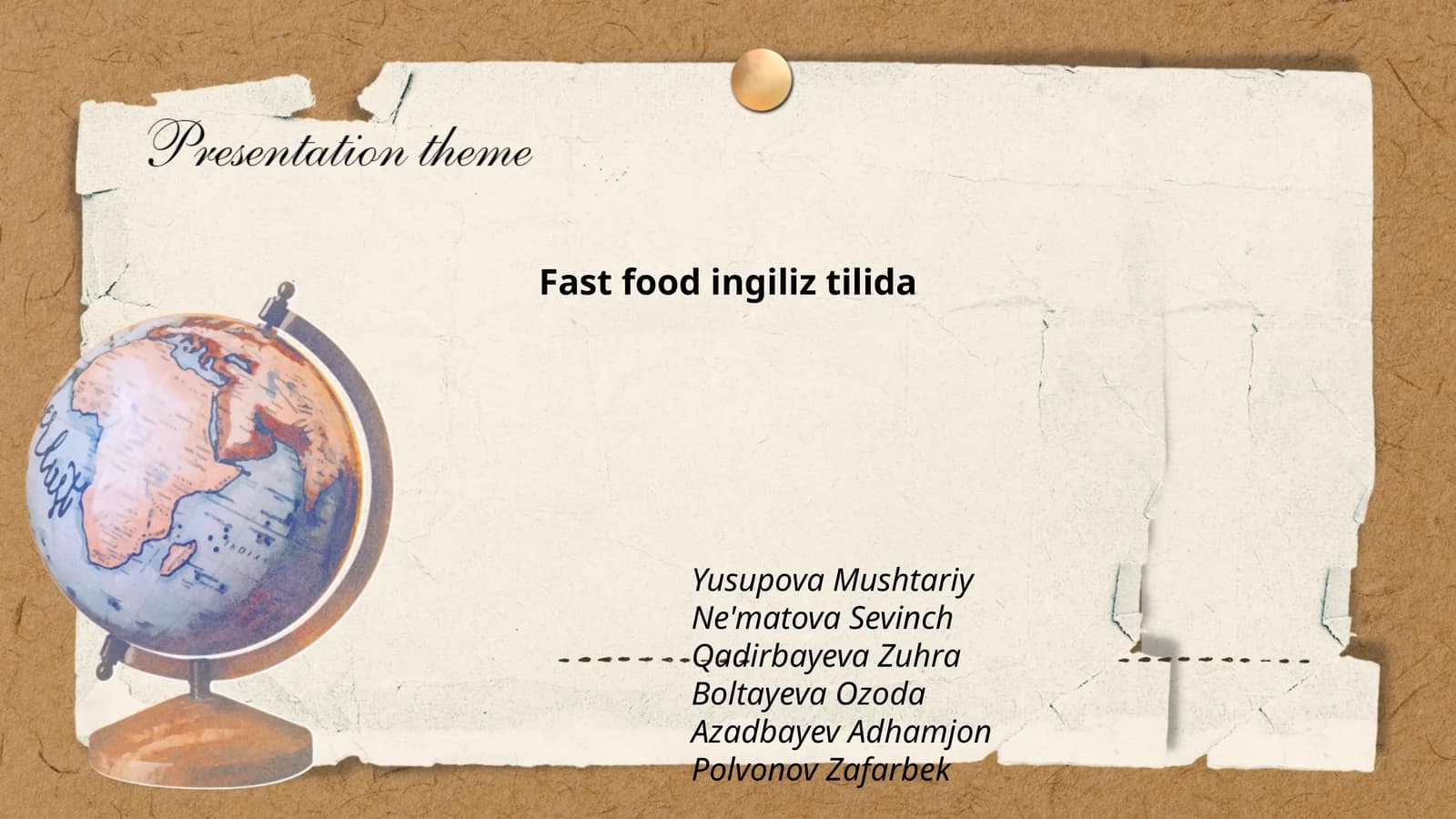 Fast food ingiliz tilida