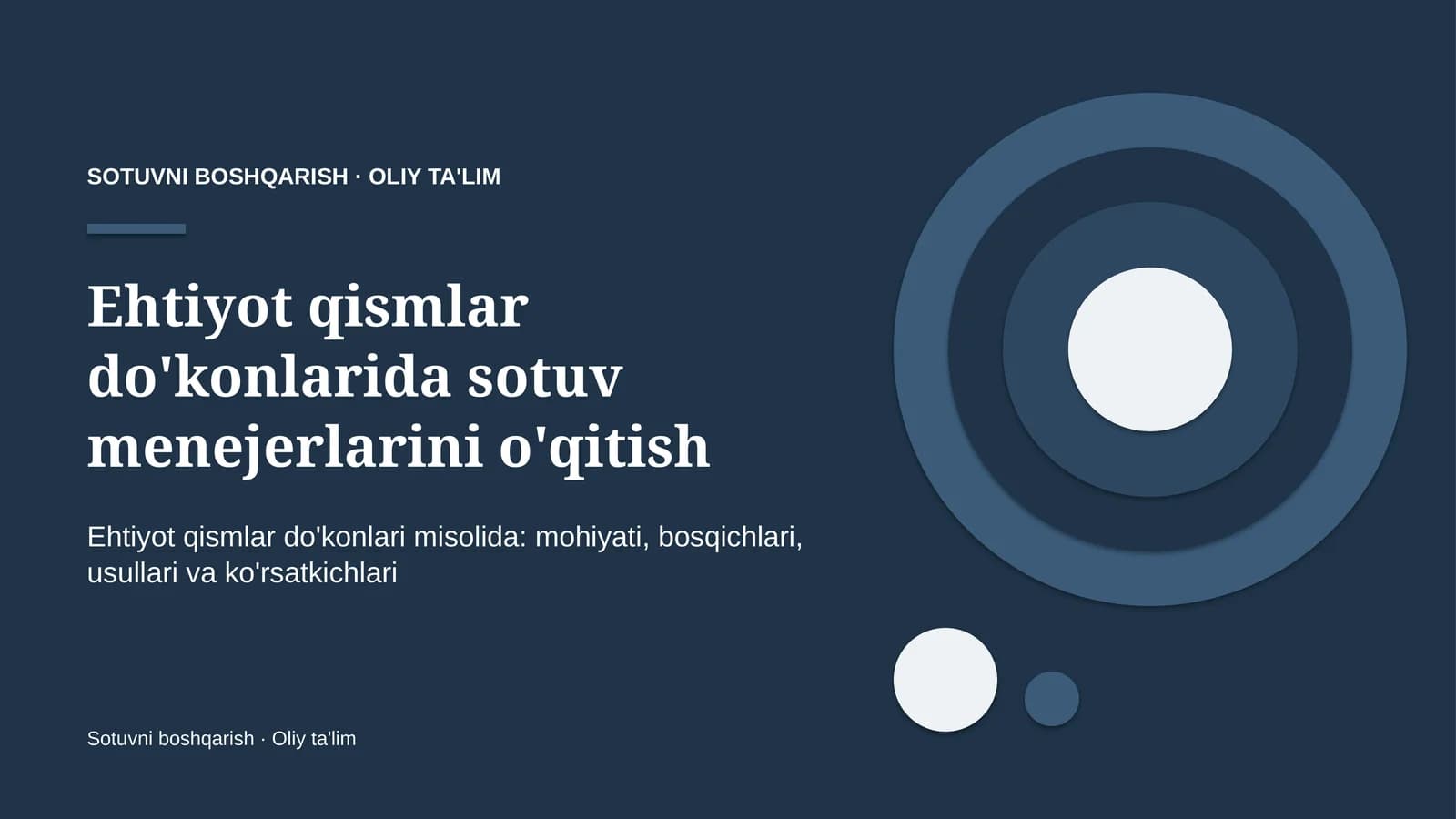 Ehtiyot qismlar do'konlarida sotuv menejerlarini o'qitish
