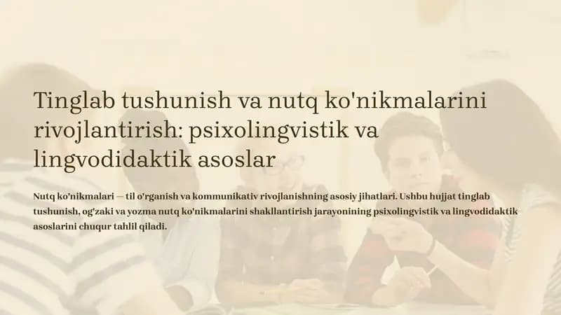 Nutq ko'nikmalari