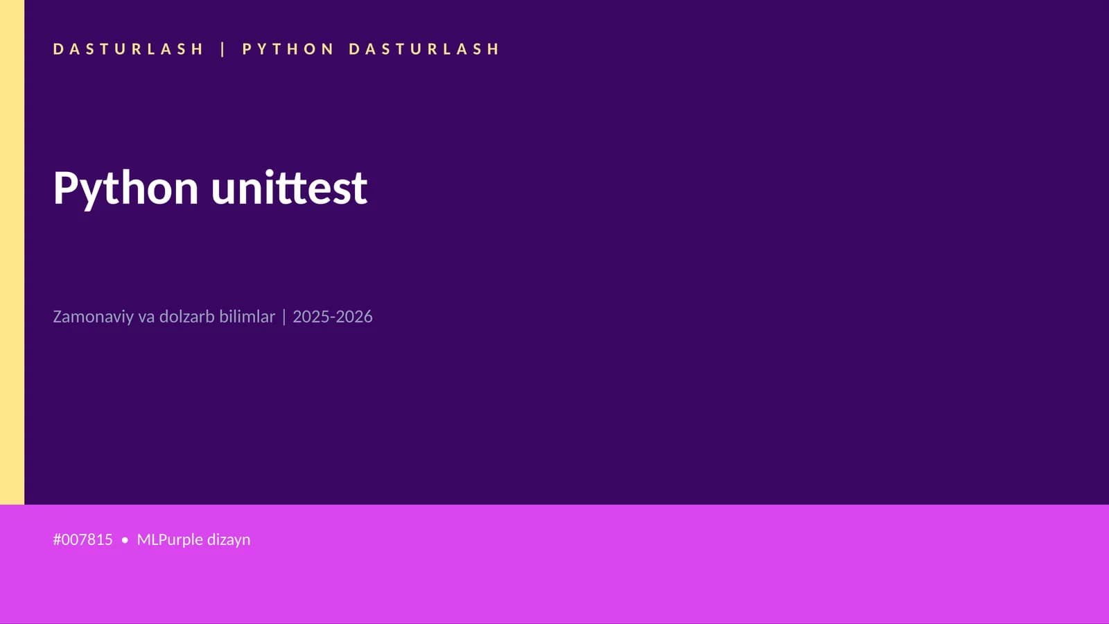 DASTURLASH | PYTHON DASTURLASH