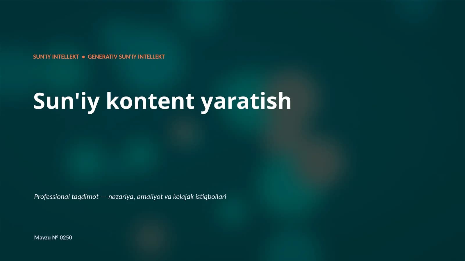 Generativ SUN'IY INTELLEKT