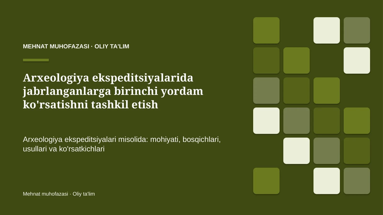 Mehnat muhofazasi · Oliy ta'lim