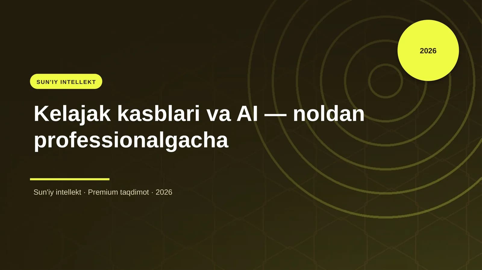 Kelajak kasblari va AI — noldan professionalgacha