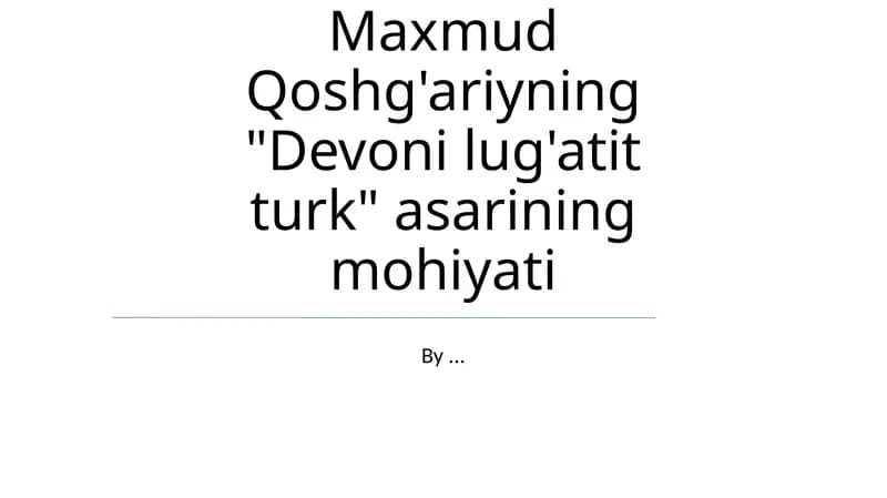 Devoni lug'atit turk