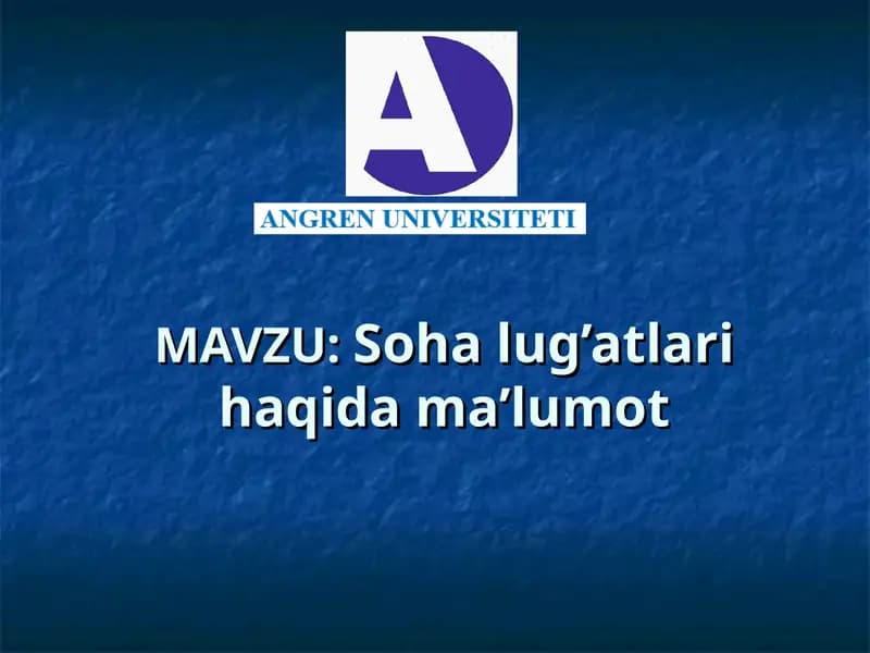Soha lug’atlari