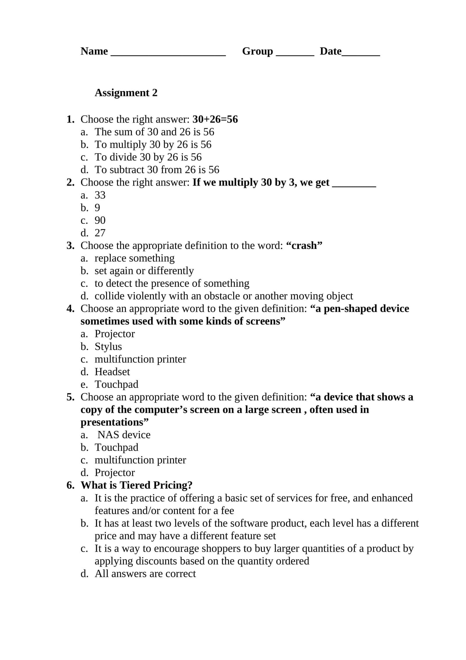 Assignment 2