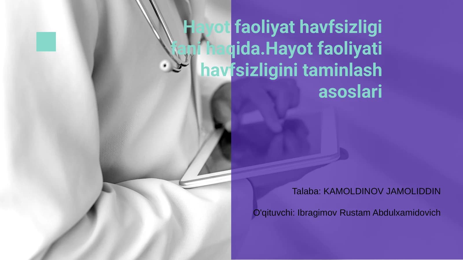 Hayot faoliyat havfsizligi fani