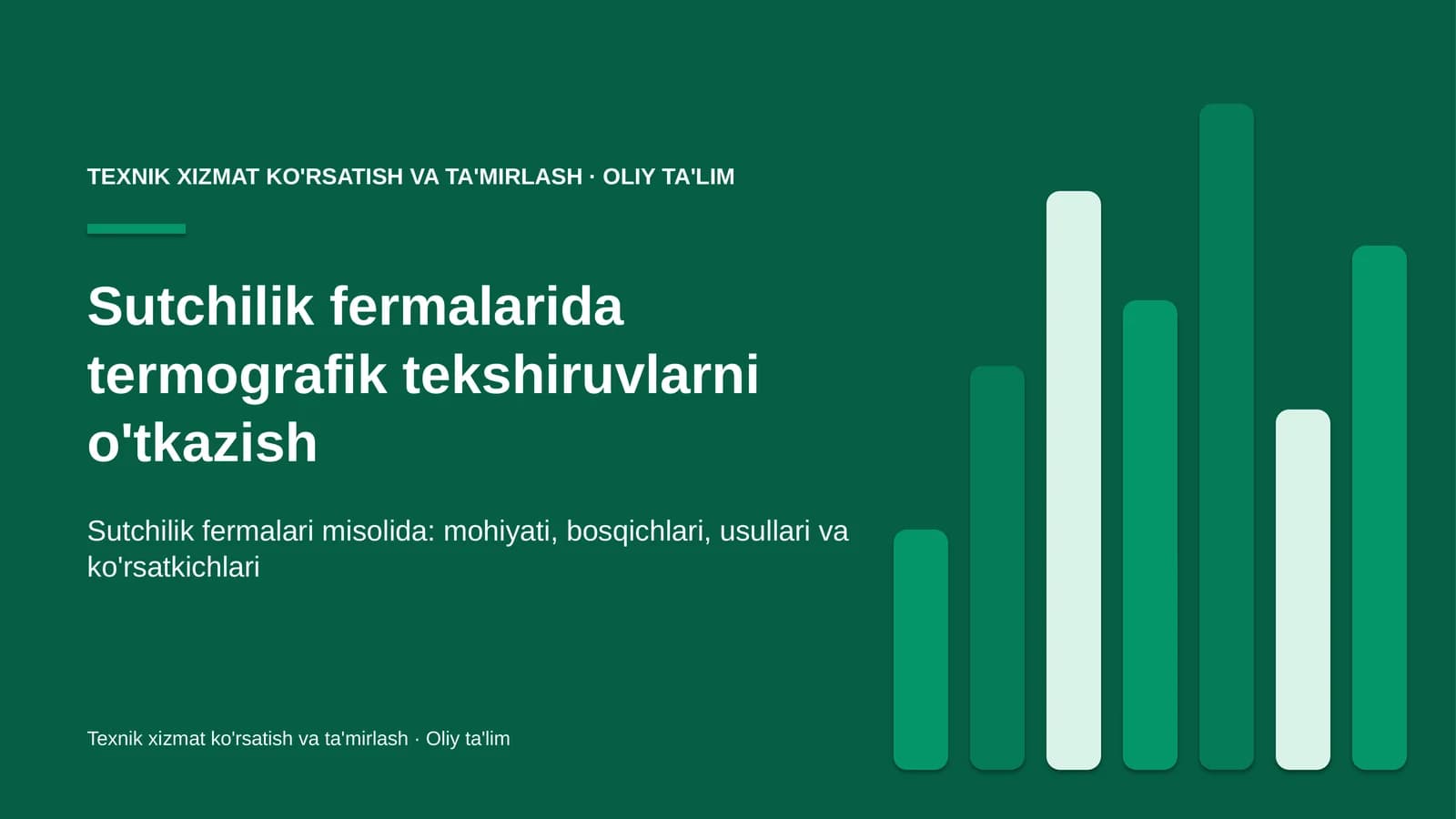 Sutchilik fermalarida termografik tekshiruvlarni o'tkazish