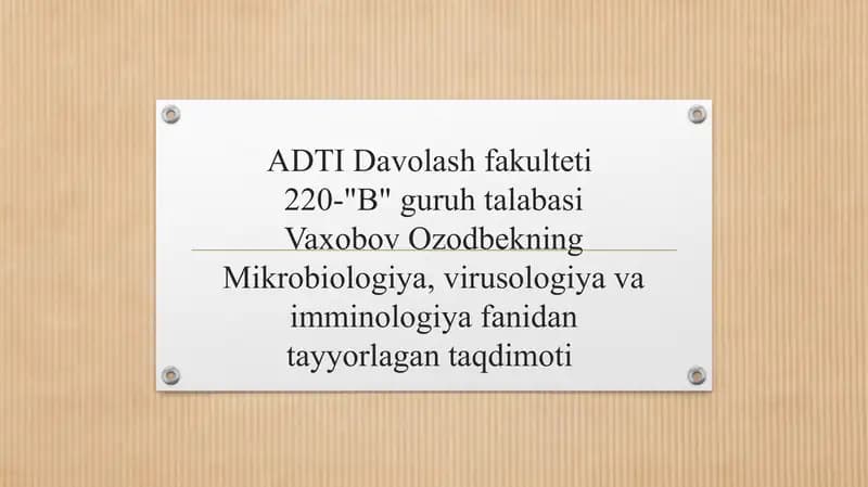 Yiringli yalig'lanish kasaliklarini keltirib chiqaruvchi mikroorganizmlar: meningokokklar, pnevmokokklar keltirib chigaradigan kasalliklarning laboratoriya tashxisi.