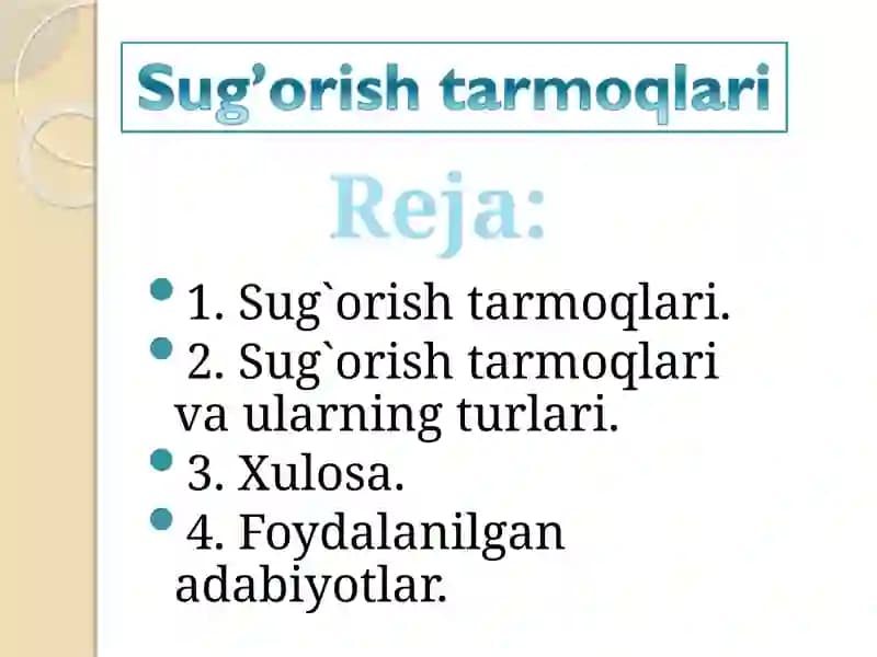 Sug'orish tarmoqlari