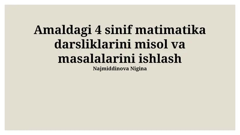 4-sinf matematika darsliklari