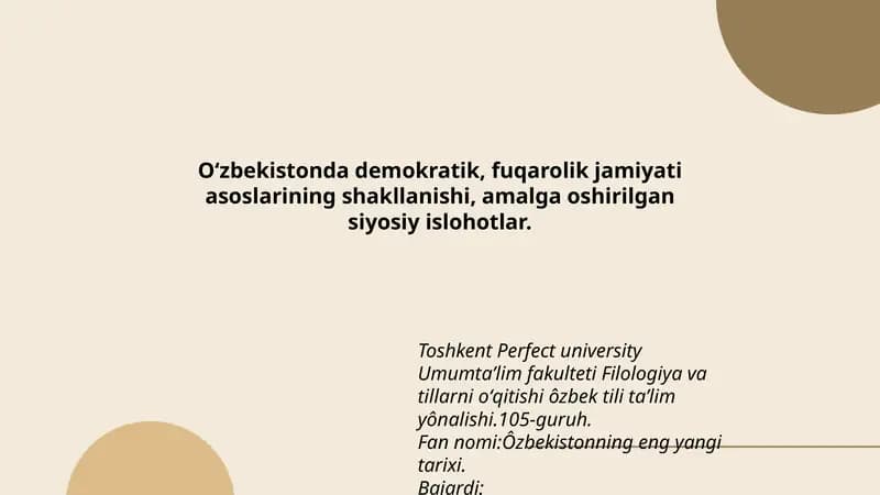 Ôzbekistonning eng yangi tarixi