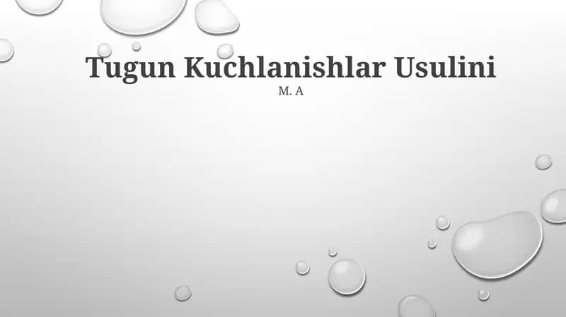 Tugun Kuchlanishlar Usulini