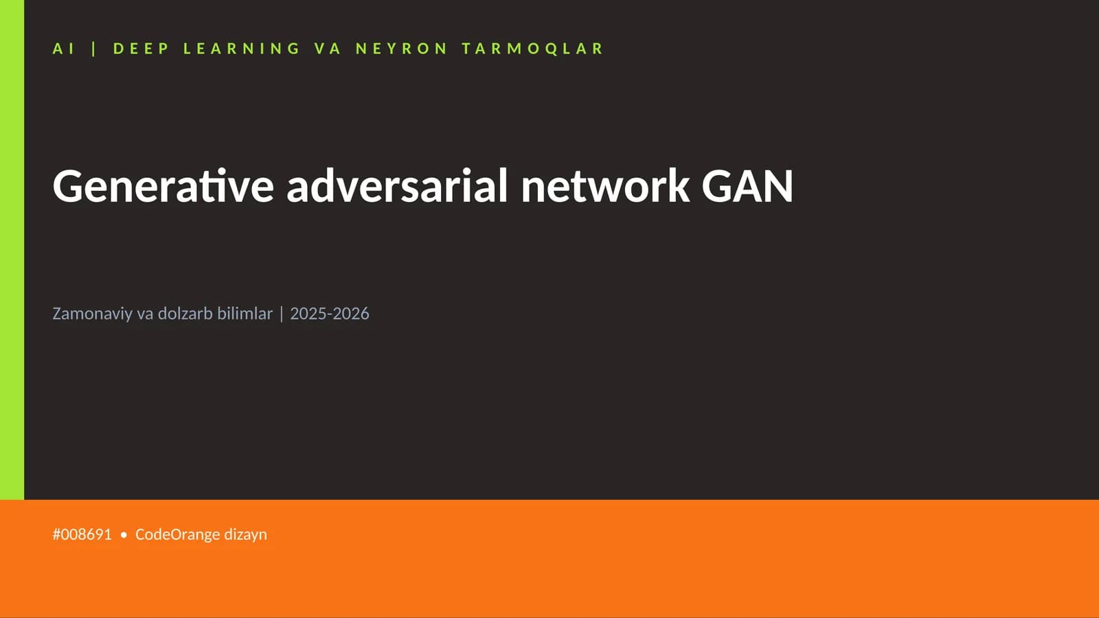 Generative adversarial network GAN