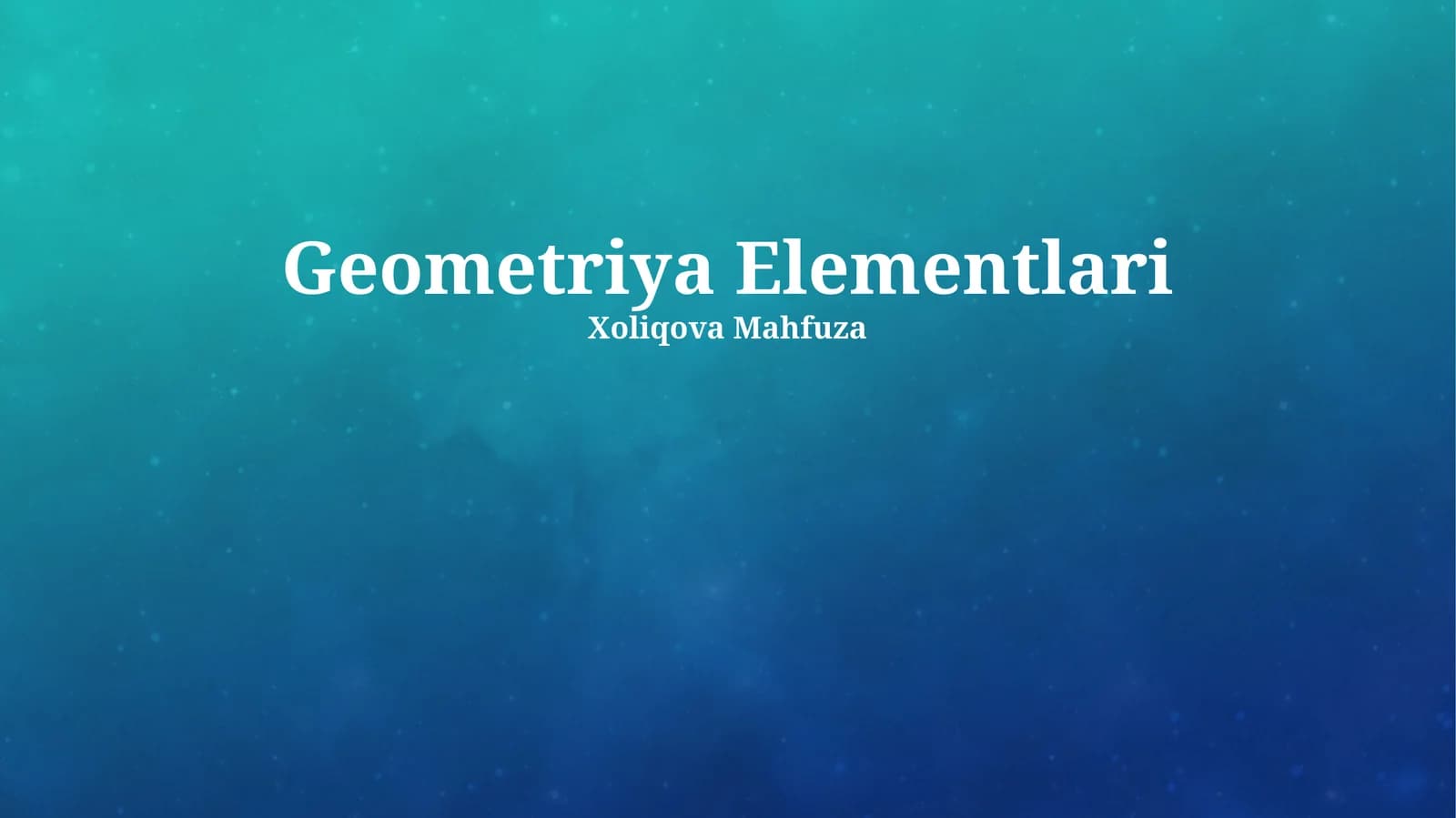 Geometriya Elementlari