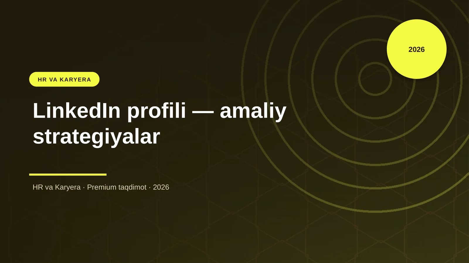 LinkedIn profili — amaliy strategiyalar