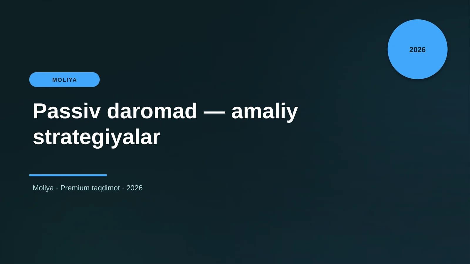Passiv daromad — amaliy strategiyalar