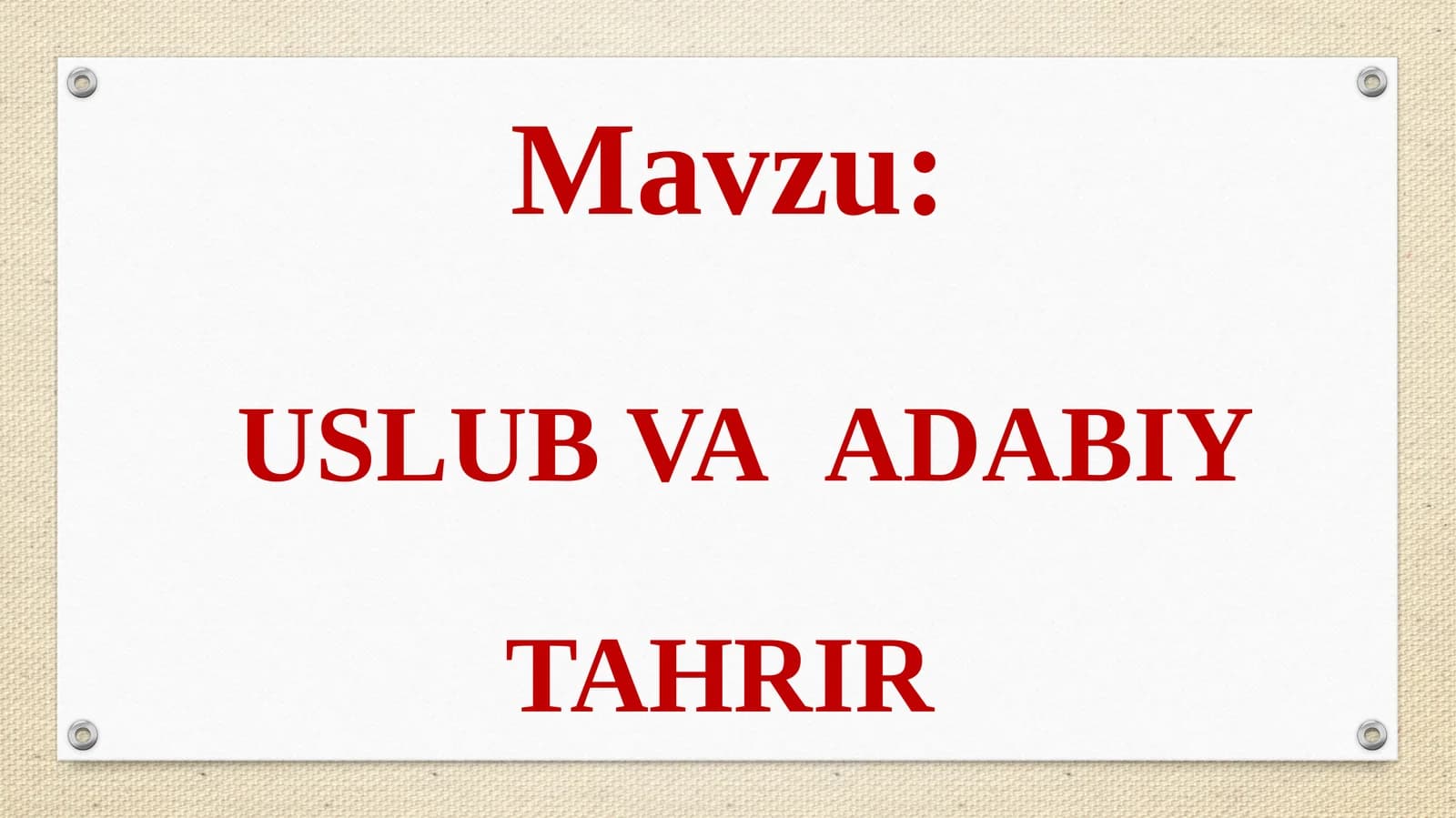 USLUB VA  ADABIY TAHRIR