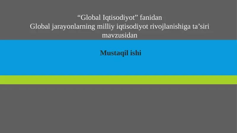 GlobalIqtisodiyot