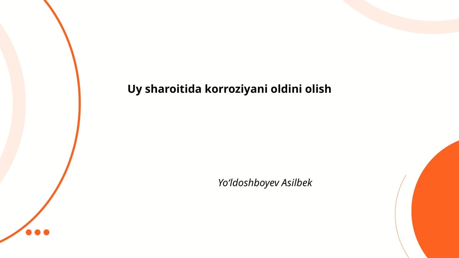 Korroziyani oldini olish