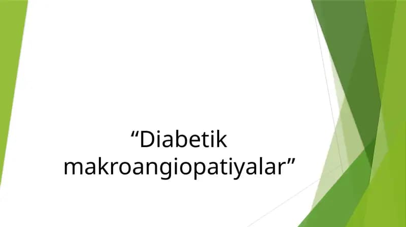 Diabetik  makroangiopatiyalar