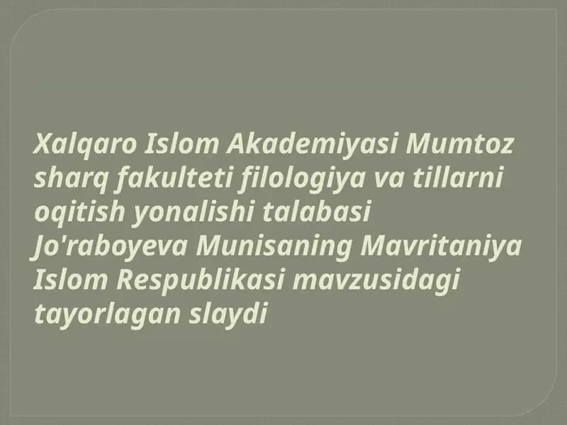 Mavritaniya Islom Respublikasi