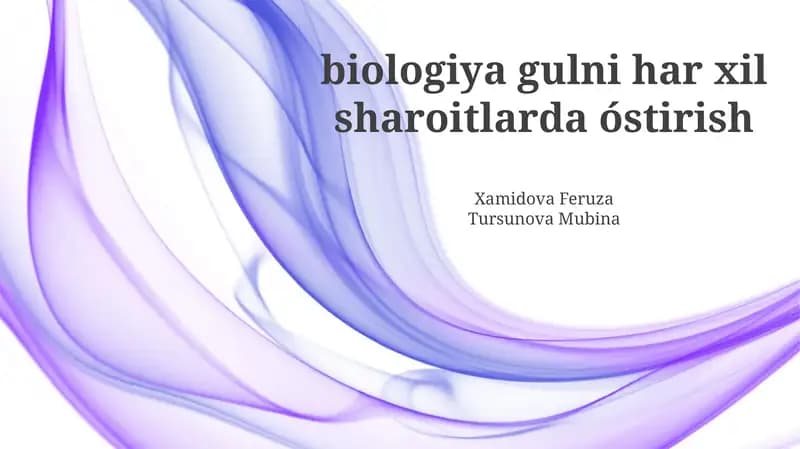 O'sishga ta'sir etuvchi omillar