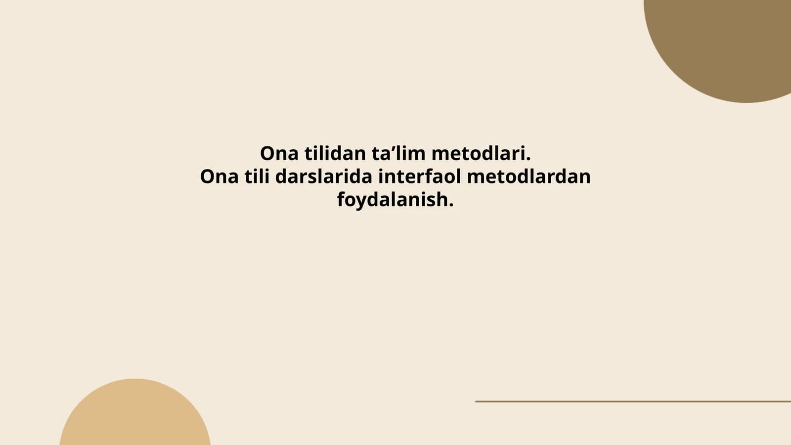 Ona tilidan taʼlim metodlari