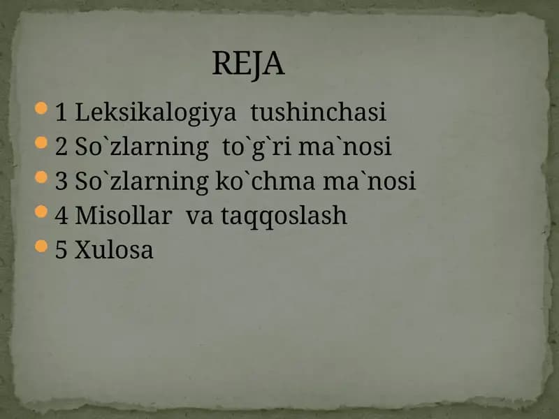 LEKSIKALOGIYA TUSHUNCHASI