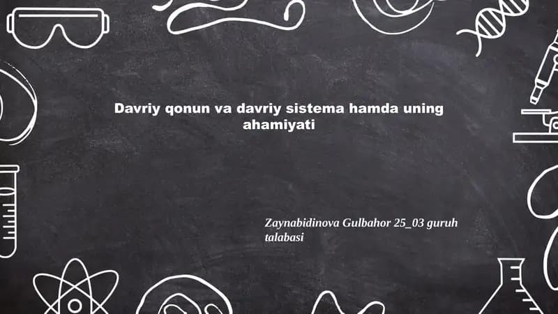 Davriy qonun va davriy sistema