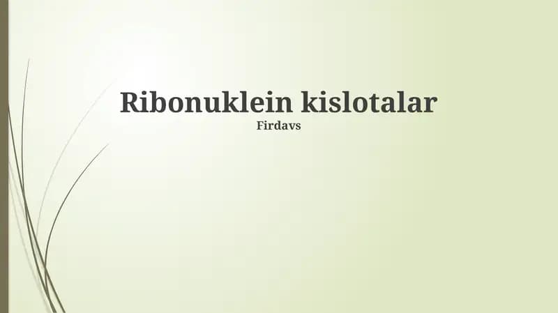 Ribonuklein kislotalar