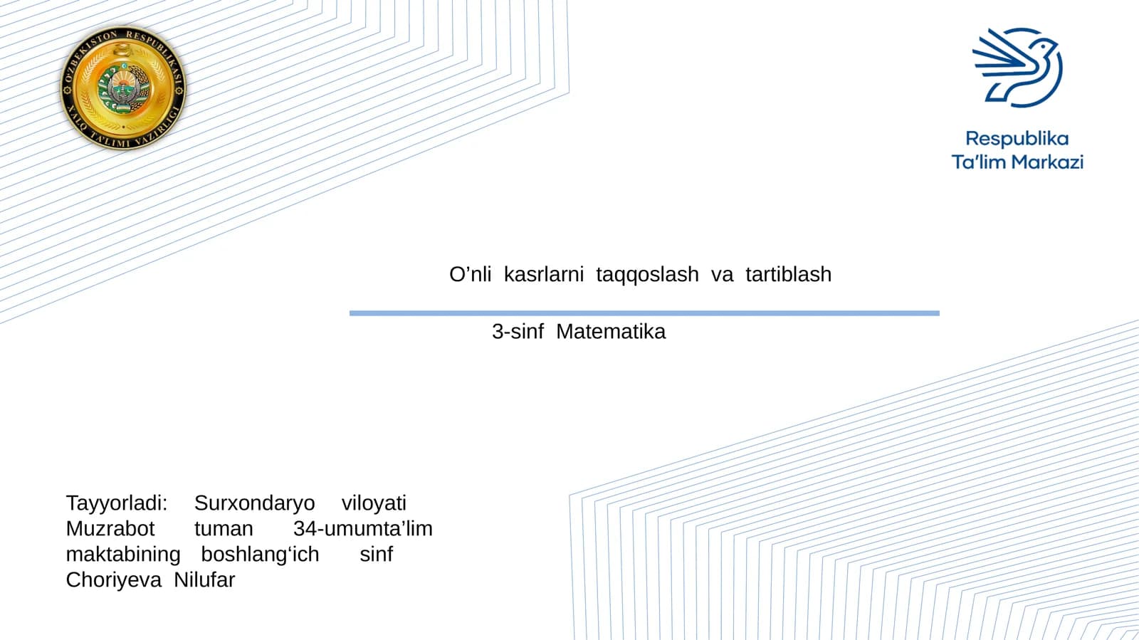 3-sinf Matematika