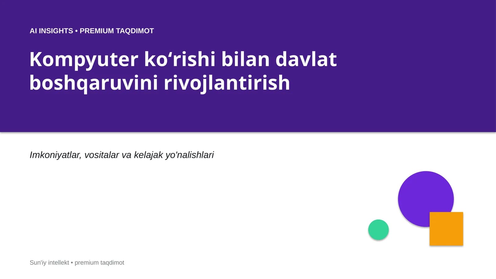 AI INSIGHTS • PREMIUM TAQDIMOT