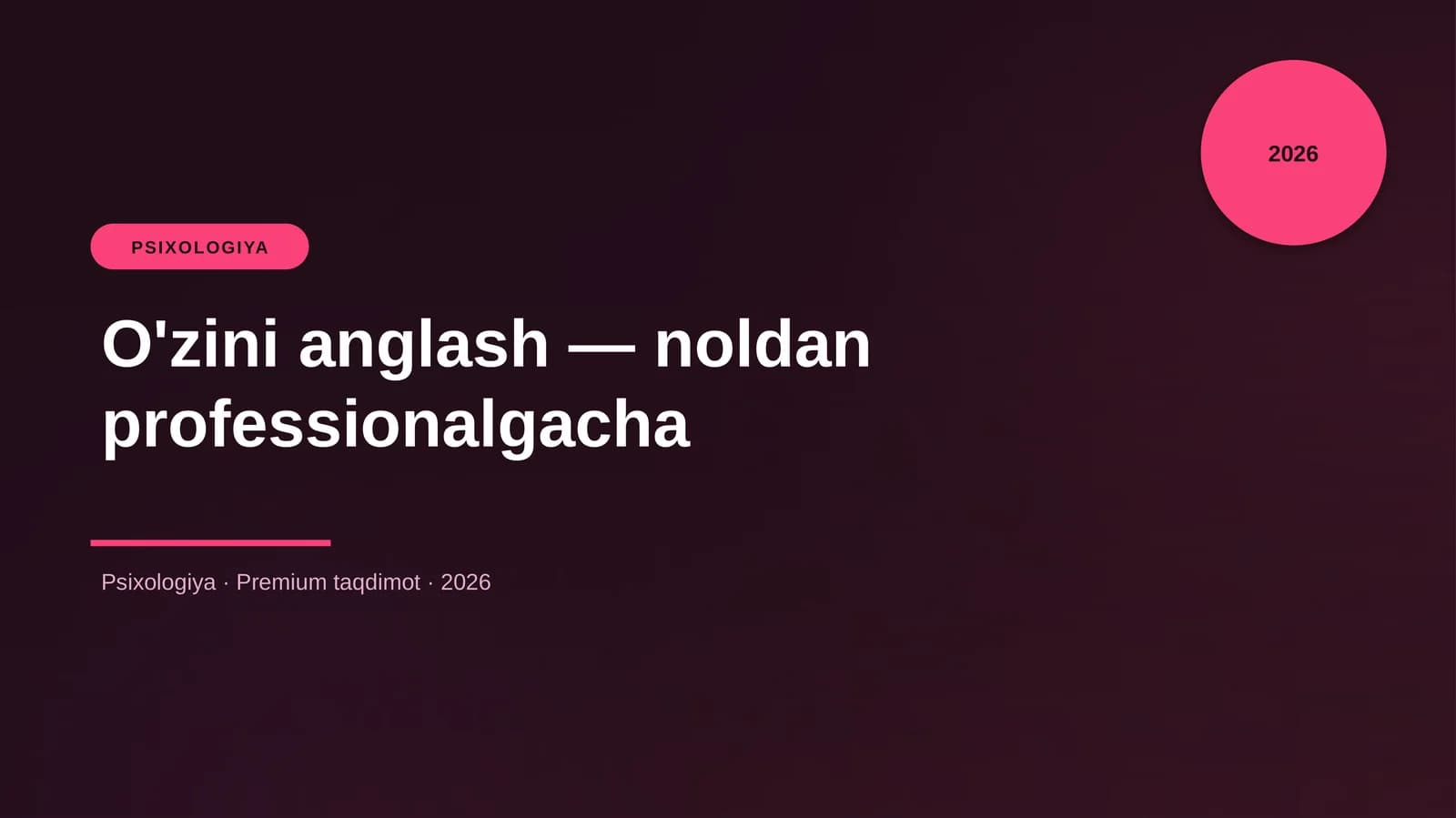 O'zini anglash — noldan professionalgacha