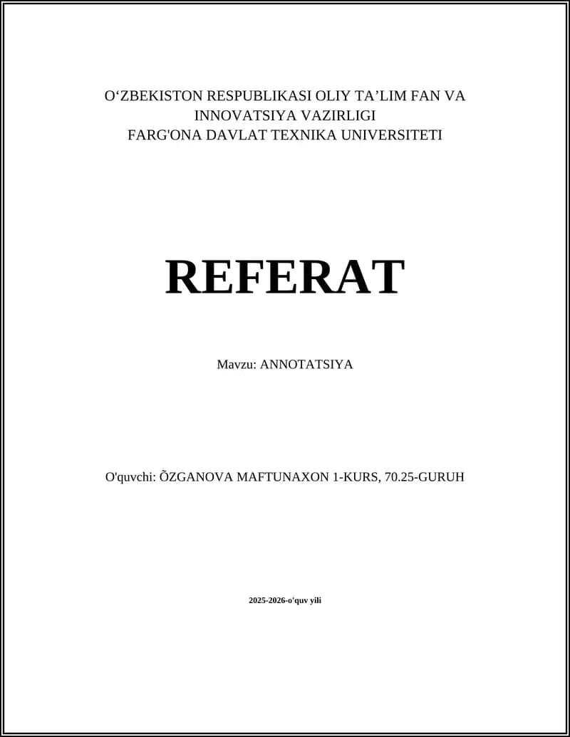 ANNOTATSIYA