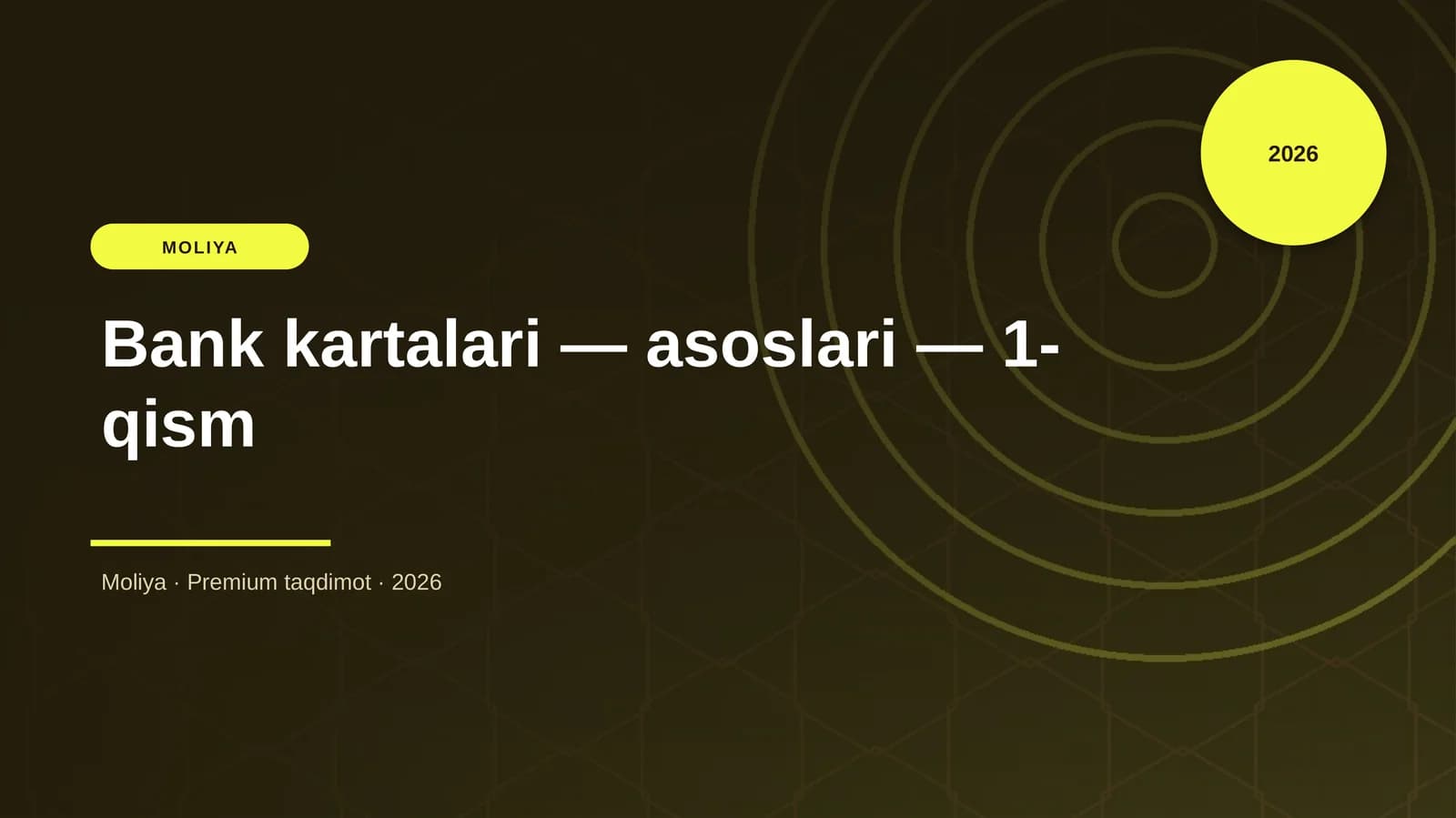 Bank kartalari — asoslari — 1-qism