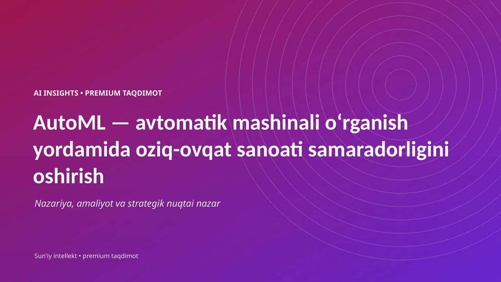 AI INSIGHTS • PREMIUM TAQDIMOT