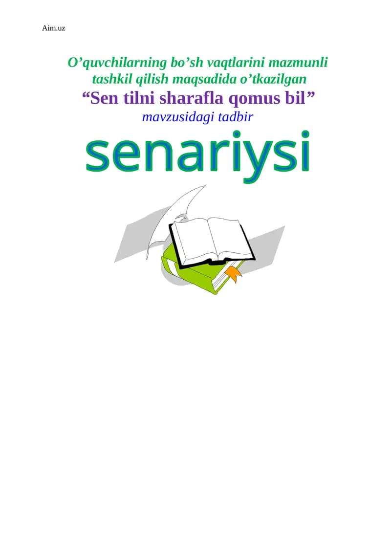 Til bayrami uchun ssenariy