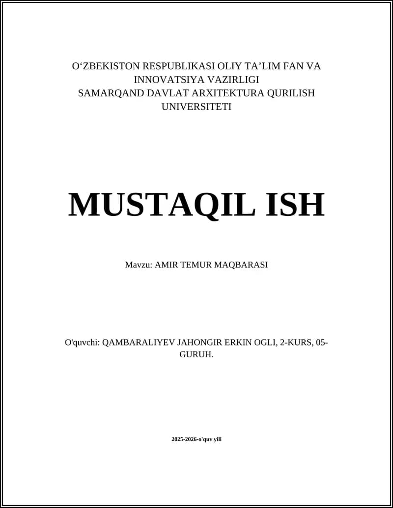 AMIR TEMUR MAQBARASI