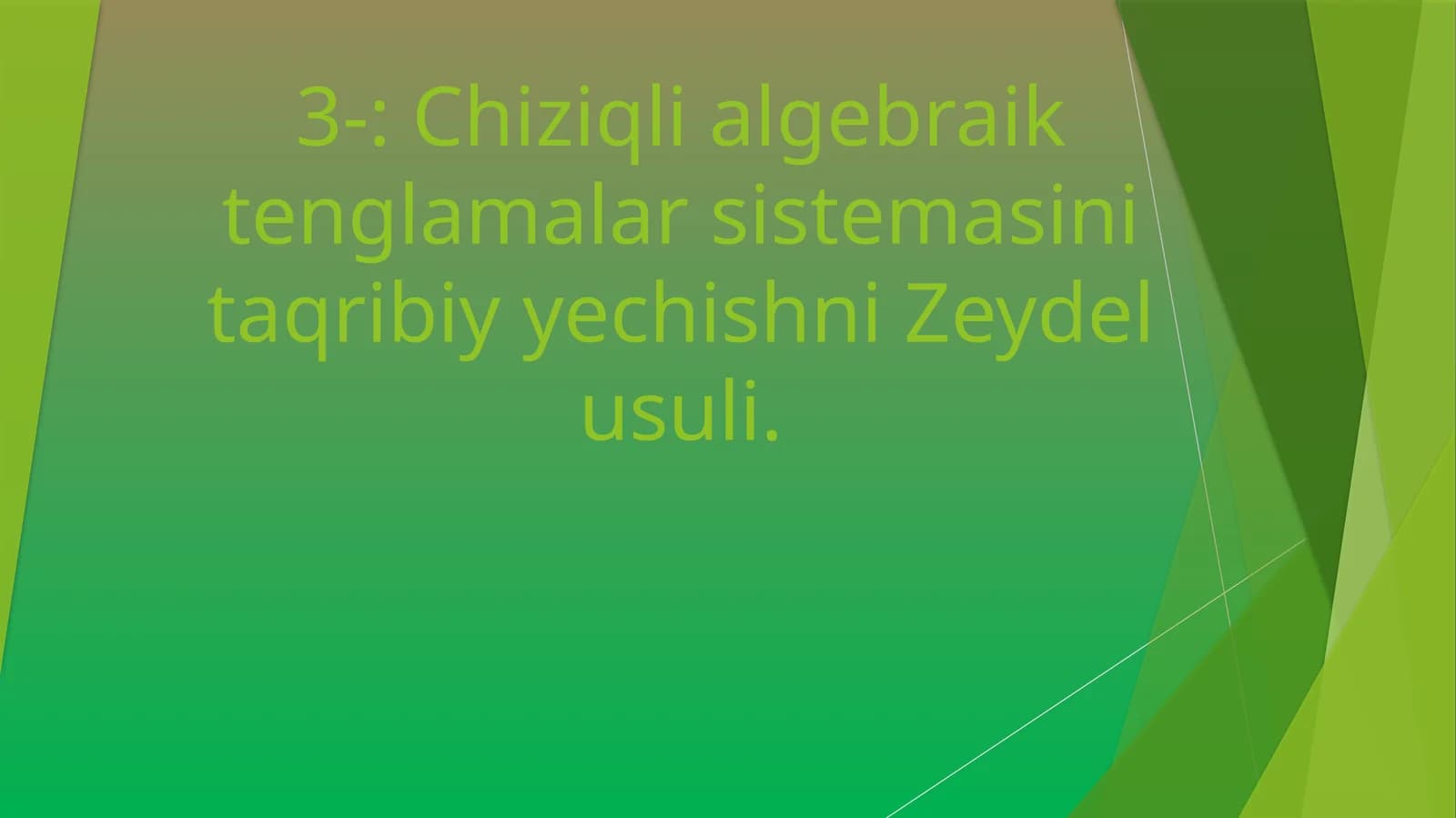 Zeydel usuli