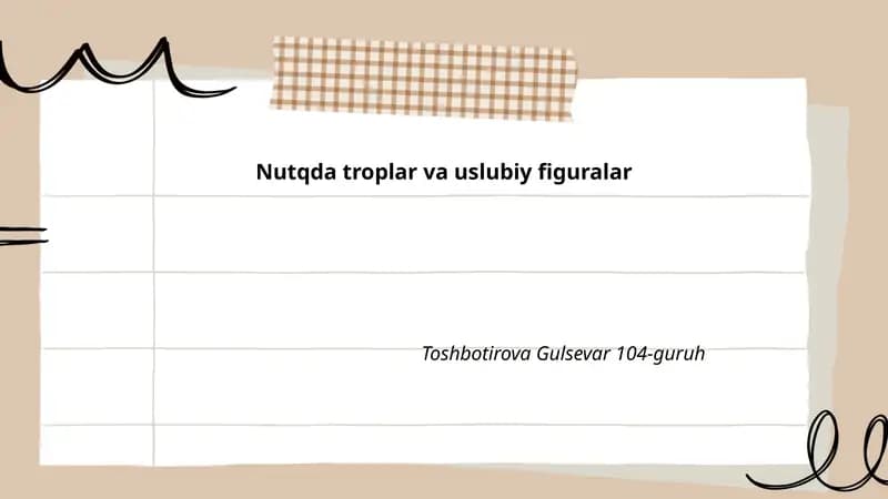 Nutqda troplar va uslubiy figuralar