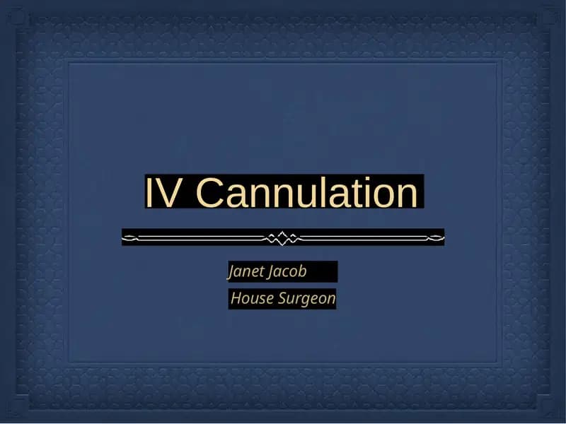 IV Cannulation