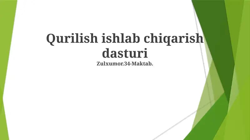 Qurilish ishlab chiqarish dasturi