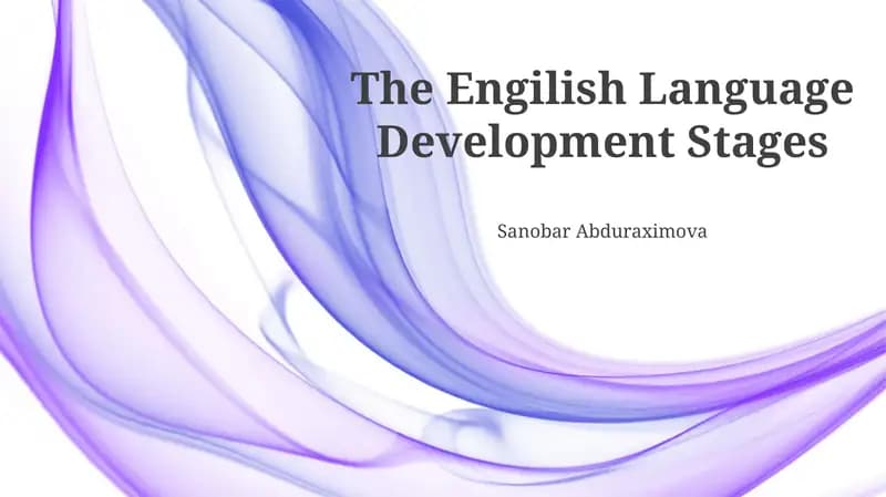 Engilish Language Development Stages