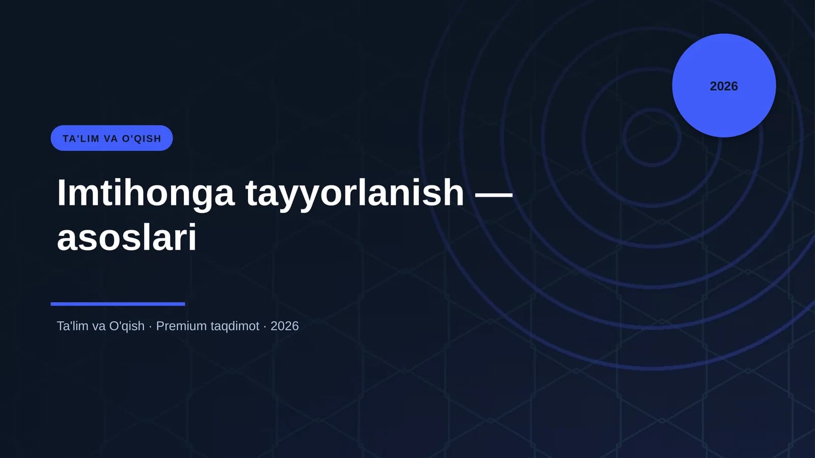 Imtihonga tayyorlanish — asoslari