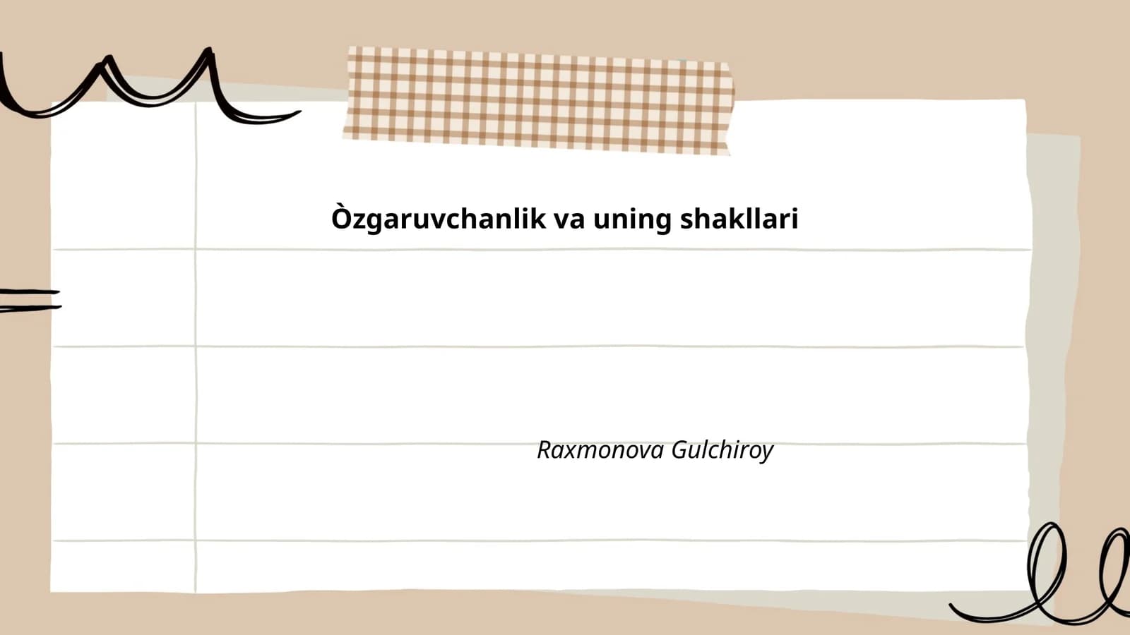 Òzgaruvchanlik va uning shakllari